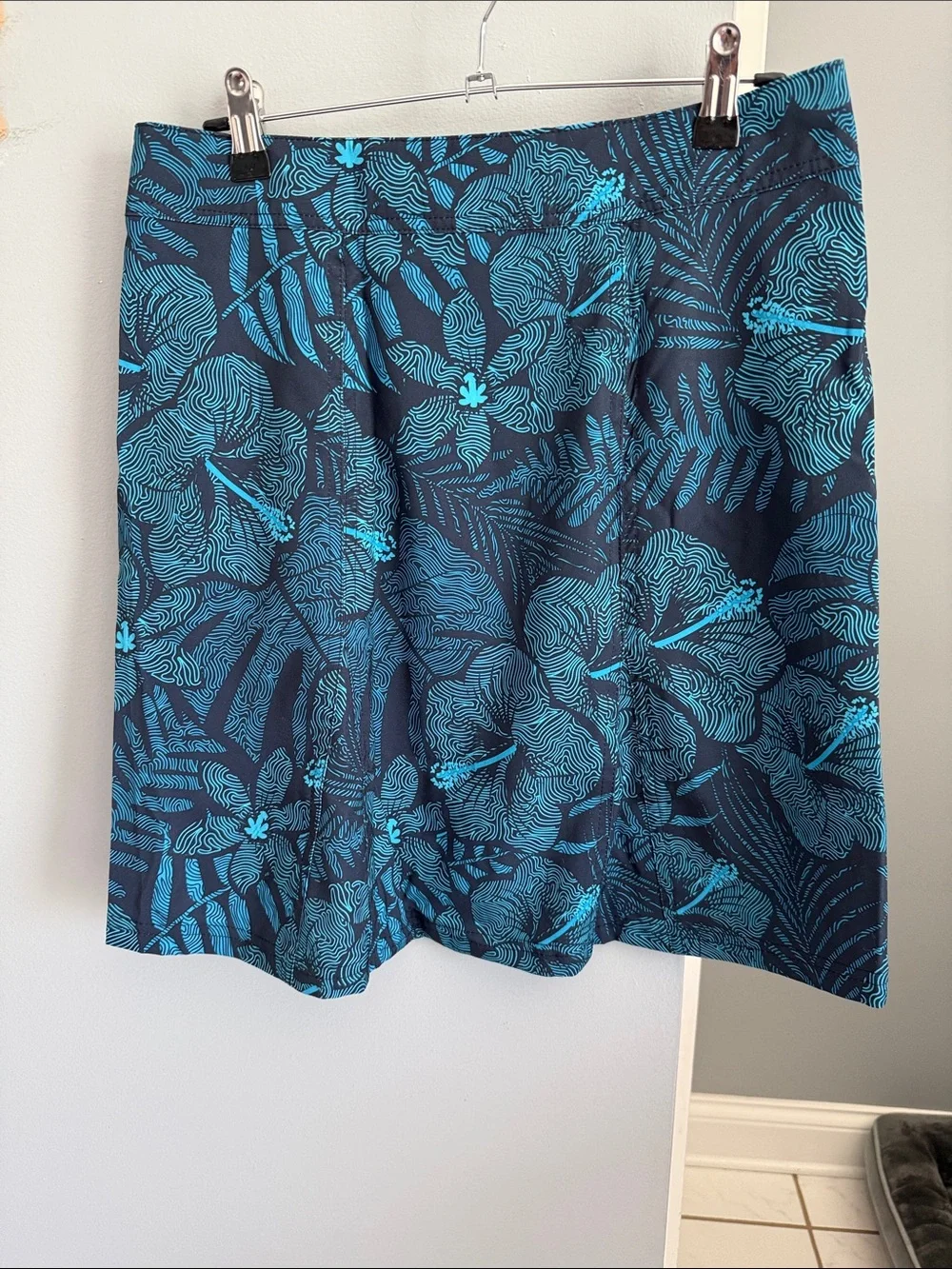 Ripskirt Hawaii Navy and Turquoise Tropical Swim Skirt